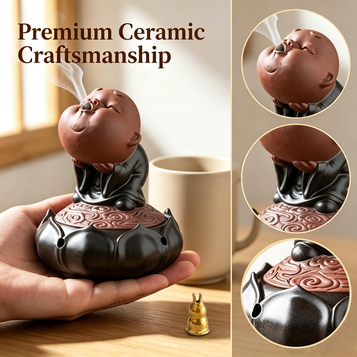 Ceramic Coil & Cone Incense Burner (Mindfulness)