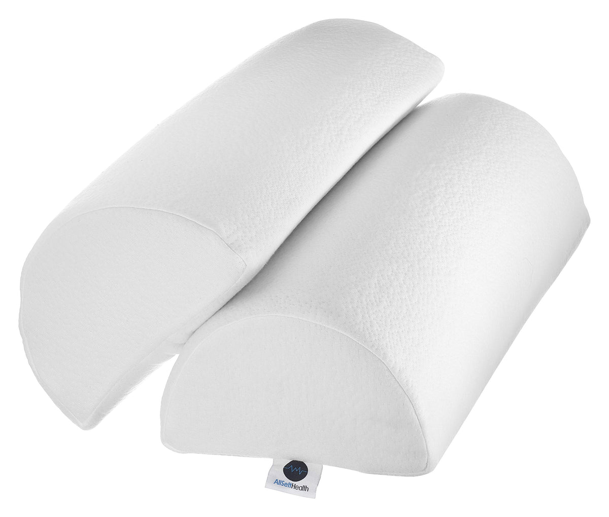 2 Pack Half Moon Bolster Pillow for Legs (Knee Half Moon White (2 Pack))