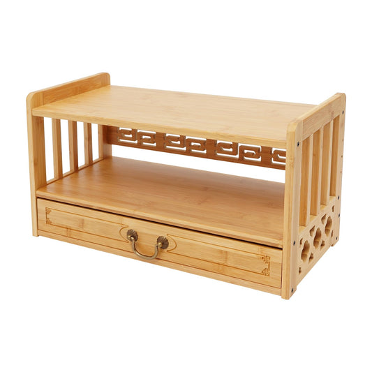 Meditation Table 20.4in Chinese Desk Storage Table (Wood Color-21.4in)
