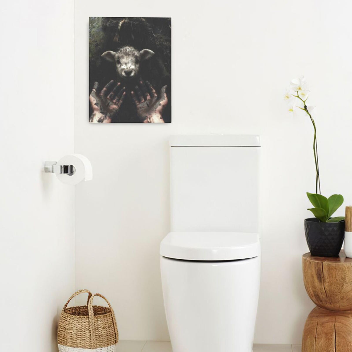 Jesus Lamb Wall Art Christian Canvas Wall Decor Religious Bible Pictures Christ Paintings Prints Artwork Framed Decorations For Church Prayer Room Bathroom Bedroom Living Room Gifts 16" x 20" (Lamb / 20"L x 16"W)