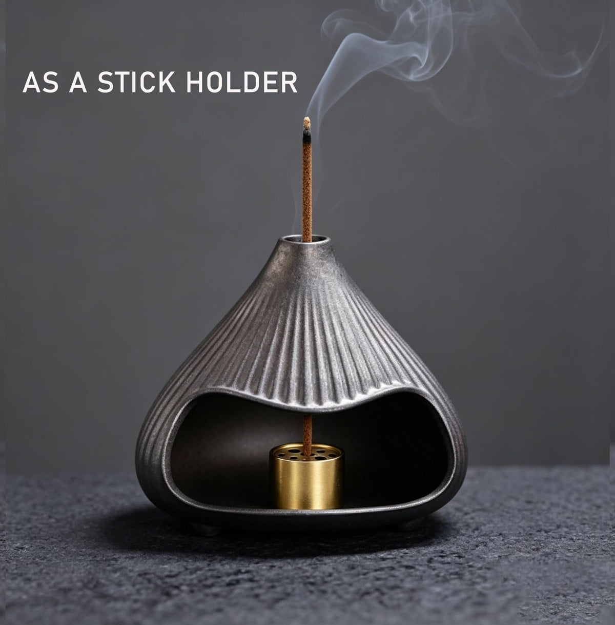 Ceramic Incense Holder (Black 01)