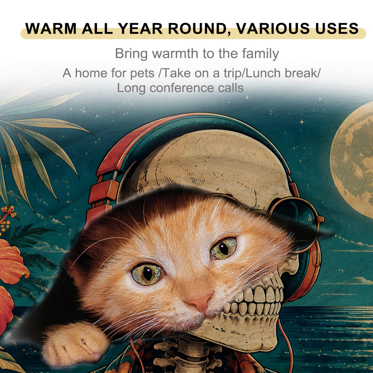 Music Skeleton Flannel Blanket (Music Skeleton / 60x80 inch)