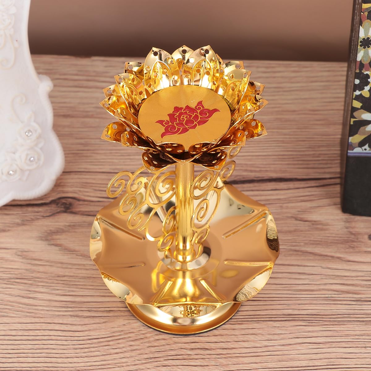 2 Pcs Alloy Candle Holder (Goldenx2pcs / 11.5x7.5cmx2pcs)