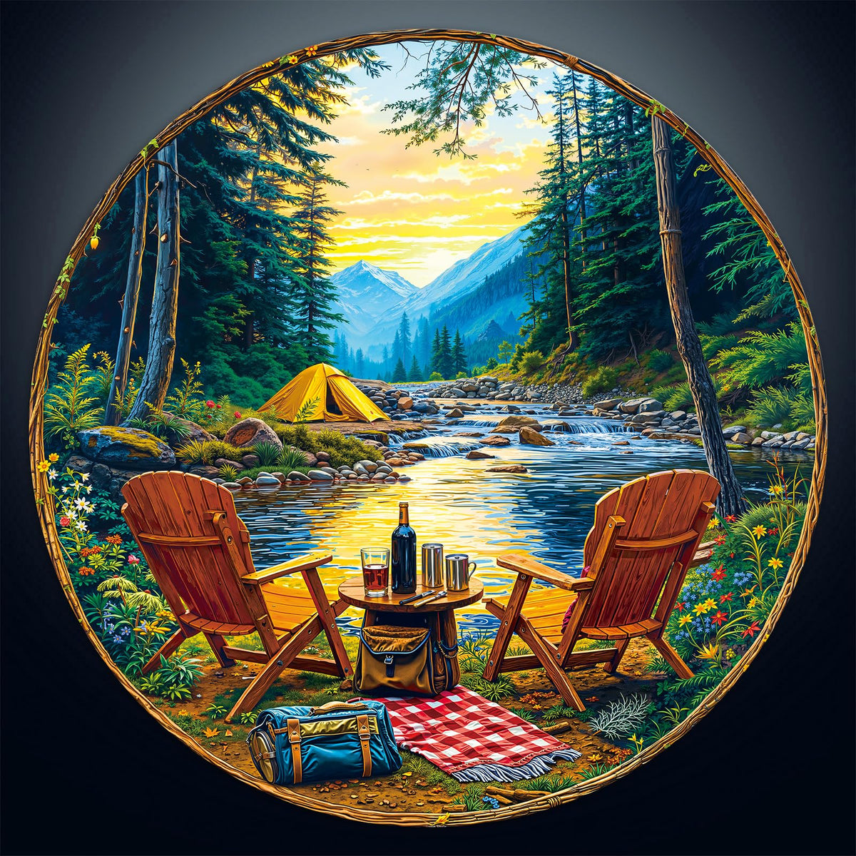 Puzzle for Adults 1000 Pieces Scenic Mountain Camping (C-mountain Camping)