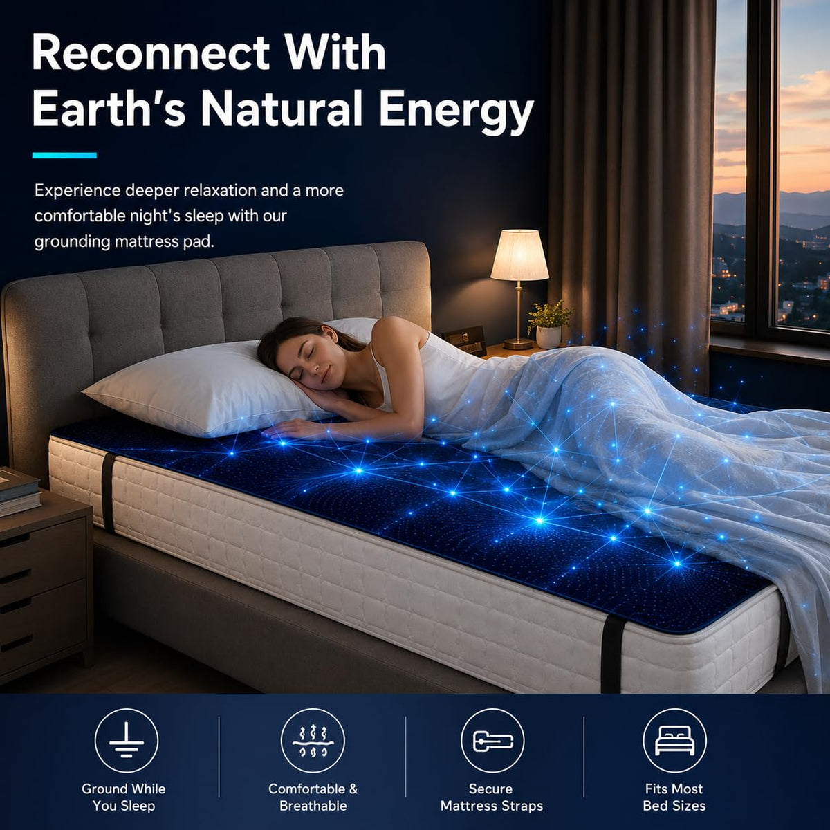 Grounding Mat for Bed with Anti (27*52 / Black)