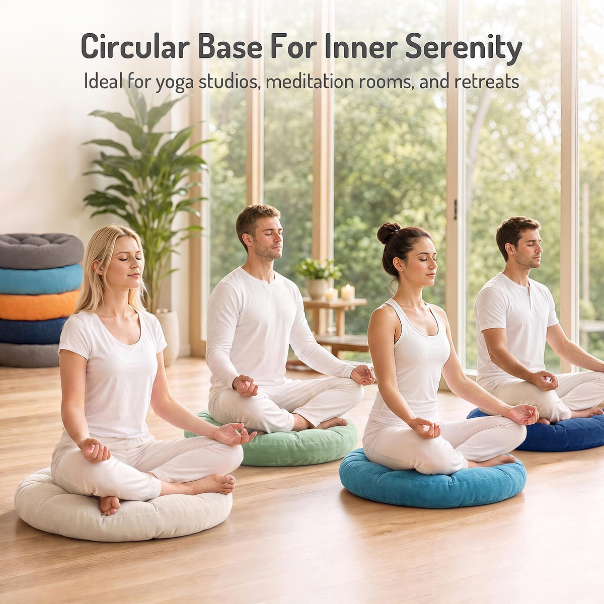 Round Meditation Cushion (1 Pack / Round | Turquoise | 1 Pack)