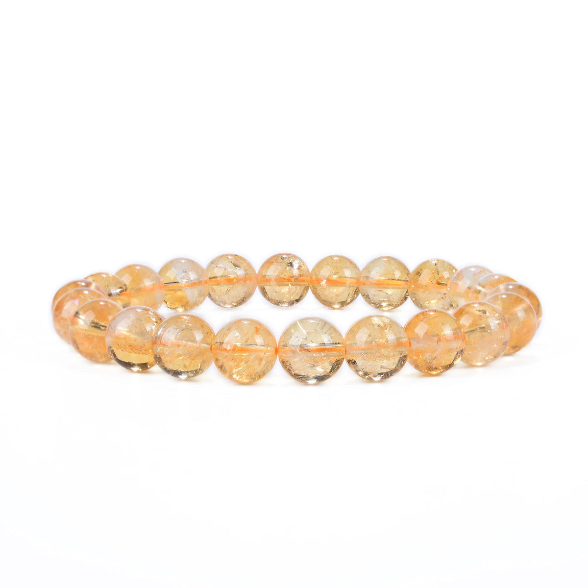 Citrine Bracelet 8mm Beaded Bracelet (Citrine / Large)