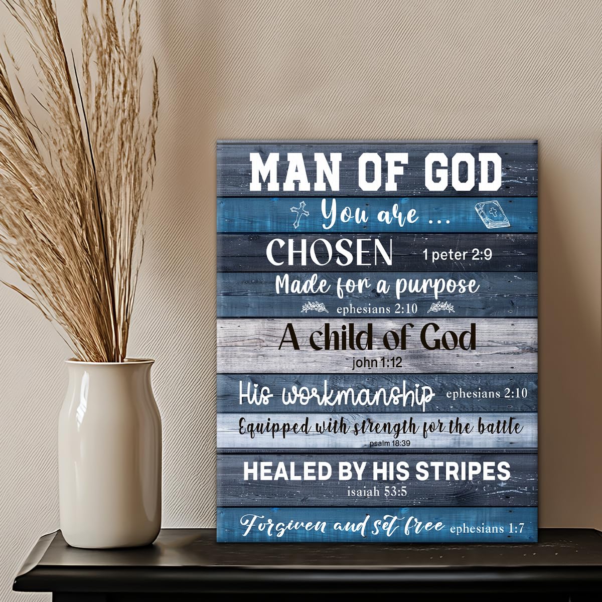 Christian Canvas Wall Art Man of God Religious Poster Print Wall Decor (Man of God)