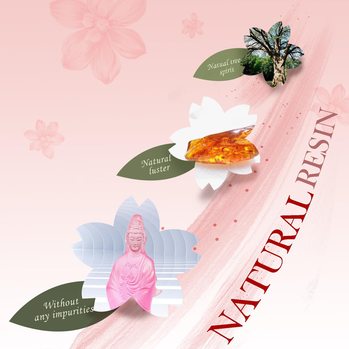 Resin Guan Yin Statue (Pink)