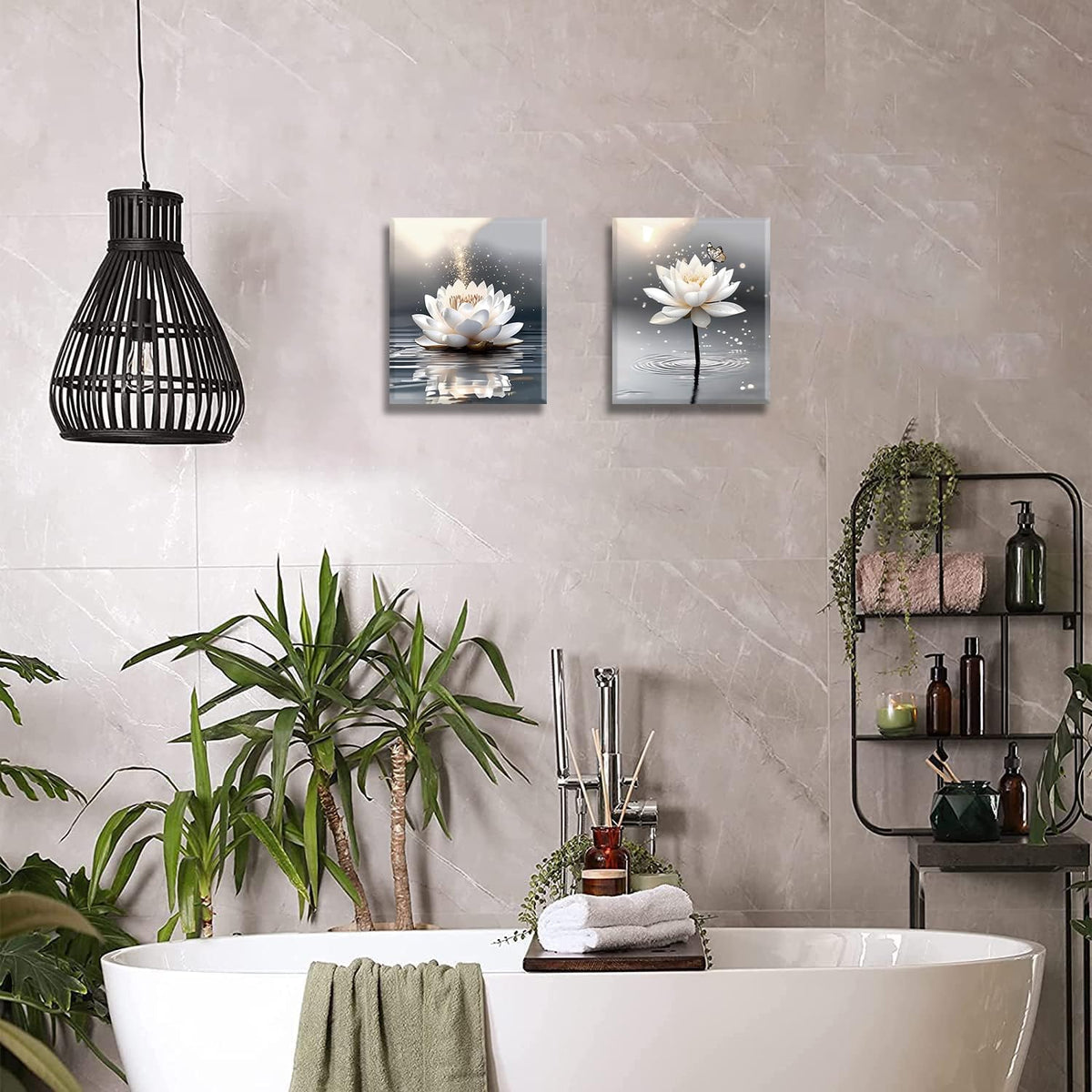 Framed Zen Lotus Flower Wall Art (Framed-Canvas Prints Art Lotus Floral Pictures)