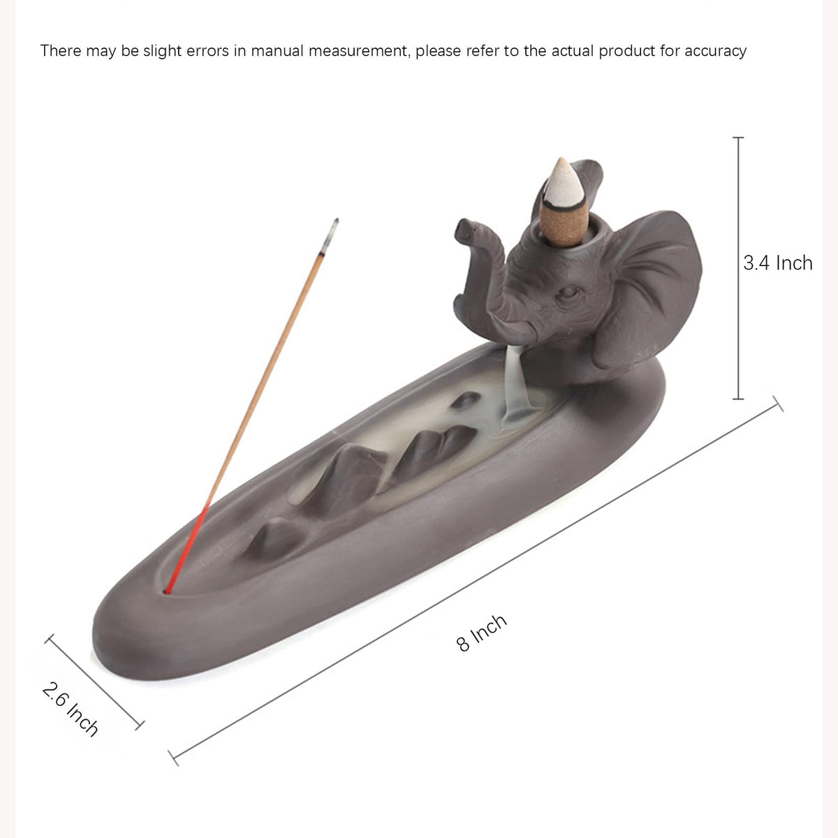 Elephant Incense Holder (Elephant(8'' L x 3.4'' H))