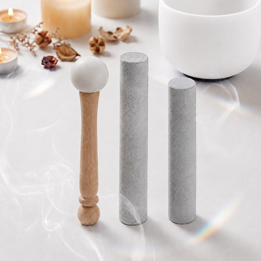 3 Pieces Crystal Singing Bowl Mallet Set (Wood)