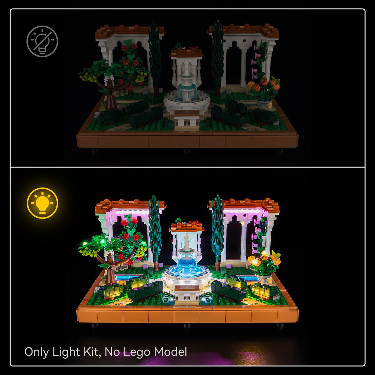 LED RC Light Kit Compatible with Lego Fountain Garden 10359 Building Set (10359)