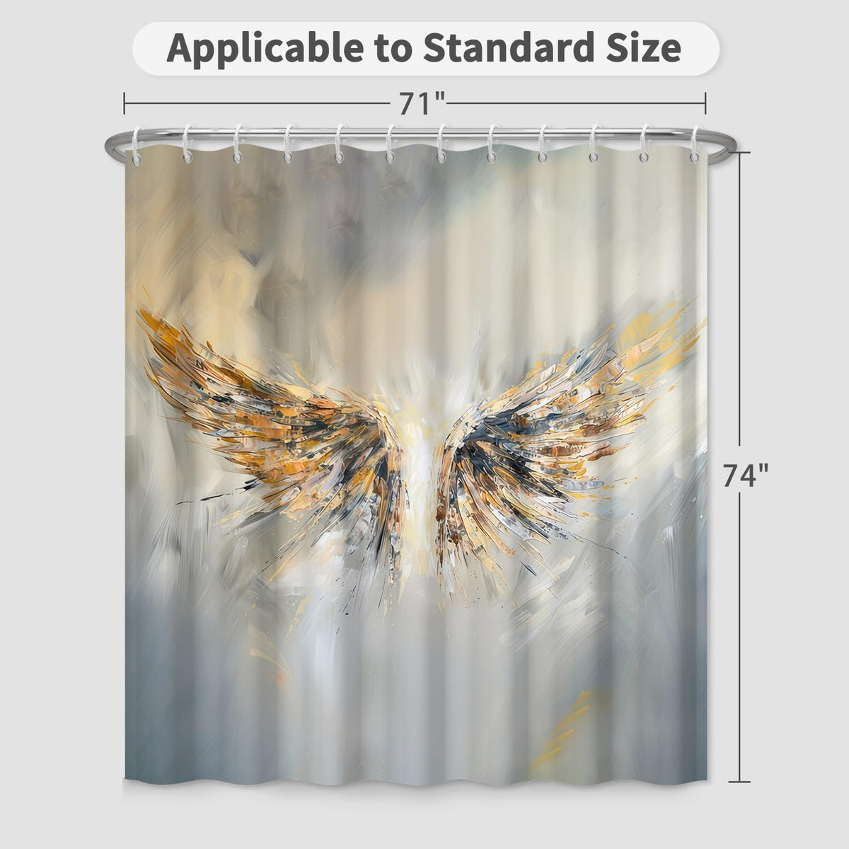 Abstract Wings Shower Curtain with Hooks (Wings)