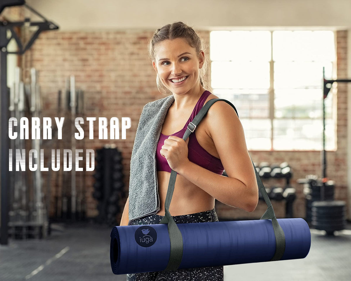 Pro Yoga Mat Non Slip Hot Yoga Mat Anti (Dark Blue-N)