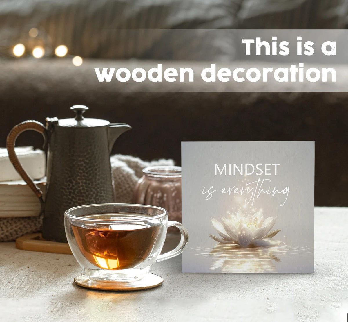 Lotus Flower Mindset Is Everything Sign (5x5 in / mindset is everything)