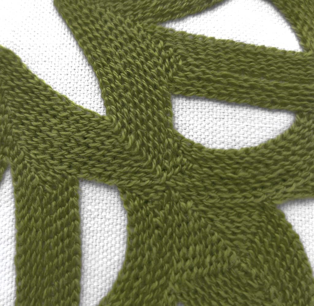 Boho Embroidered Throw Pillow Cover 18"x18" Set of 2 (Olive Green / 18" x 18" (Pack of 2))