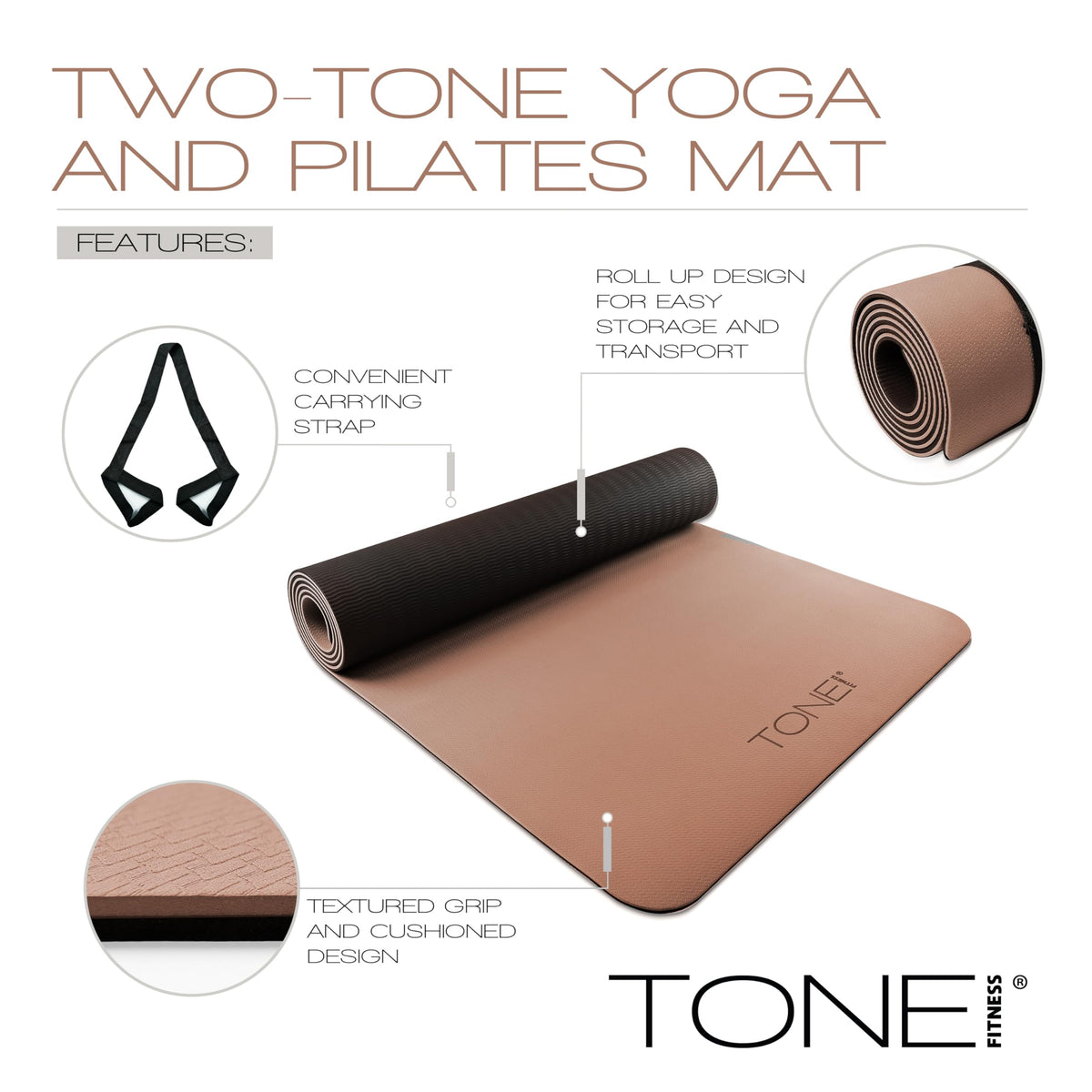 1 4" Yoga Mat (V Pattern / Black/Blue)
