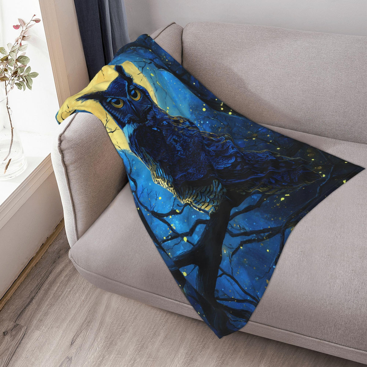 Owl Fleece Throw Blanket Animal Gifts Room Decor 40"x50" (Owl / 40"X50")