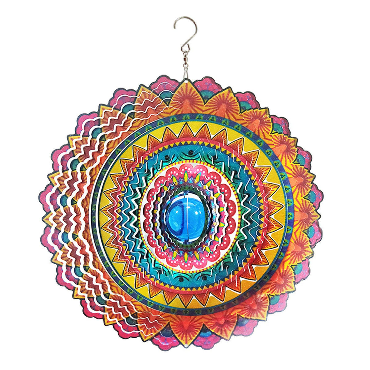 Wind Spinner 3D Stainless Steel Christmas Decoration Room Decor Indoor (12inch / Mgb01)