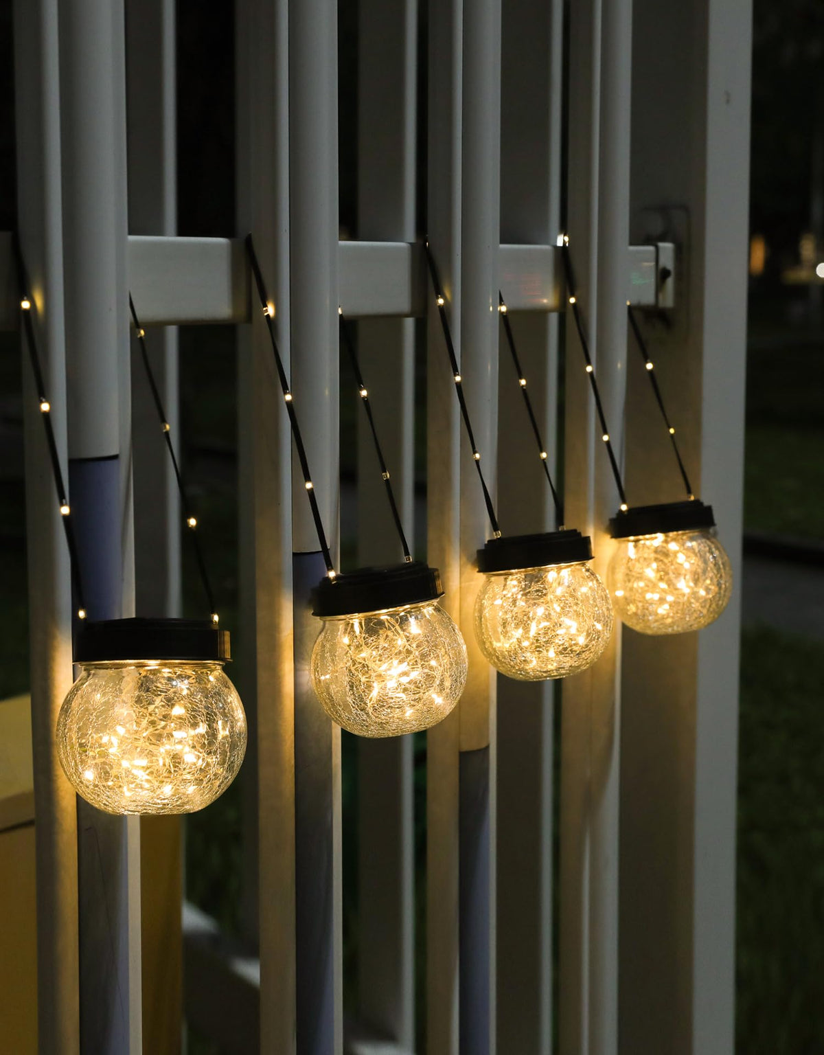 Solar Lantern Solar Lights Outdoor Waterproof 2 (Black Cap Warm White Light / 2 Pack)