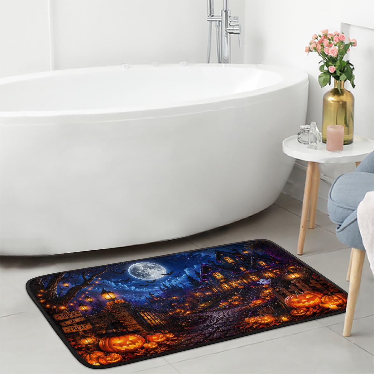 Halloween Kitchen Rugs Kitchen Mats Non Slip Floor Mat (Z:f-color 3)