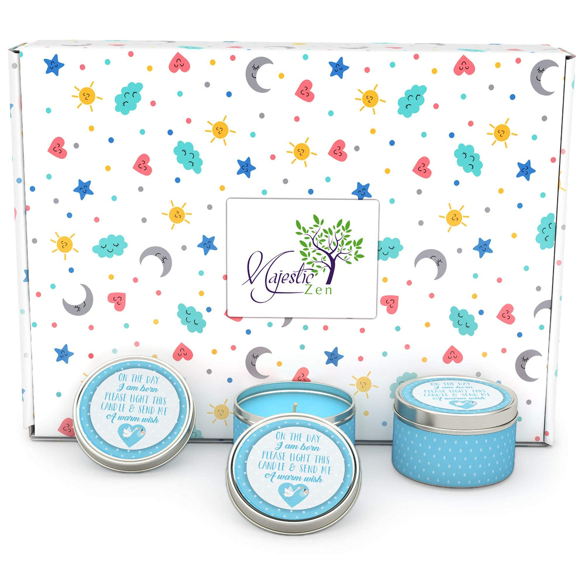 Baby Shower Candle Favors Gift Set (Blue-1-9pk)
