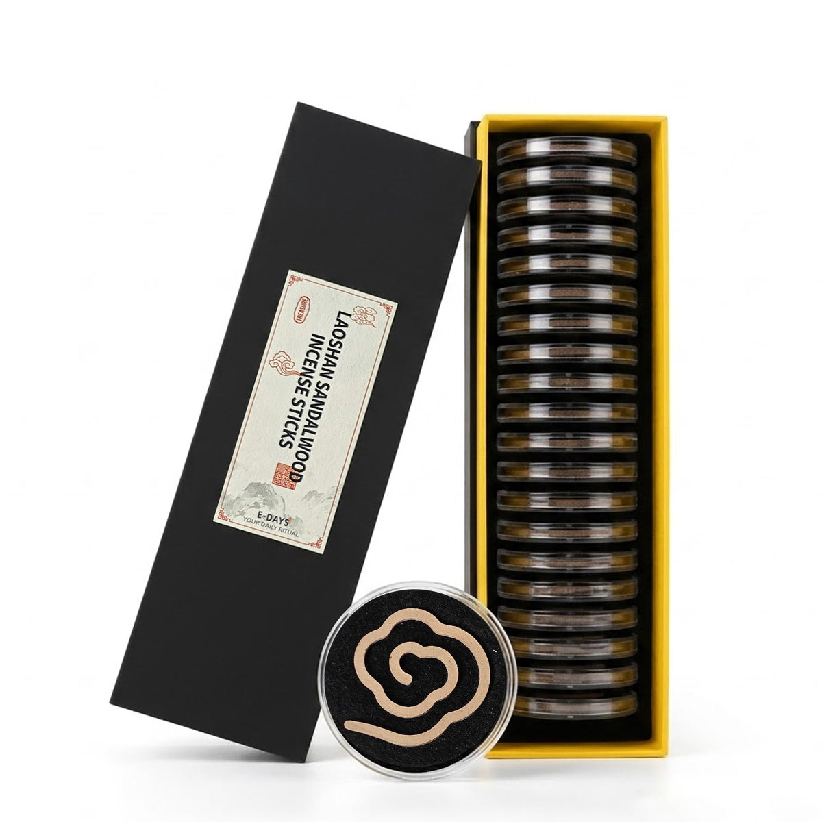 Natural Sandalwood Coil Incense with Fireproof Cotton