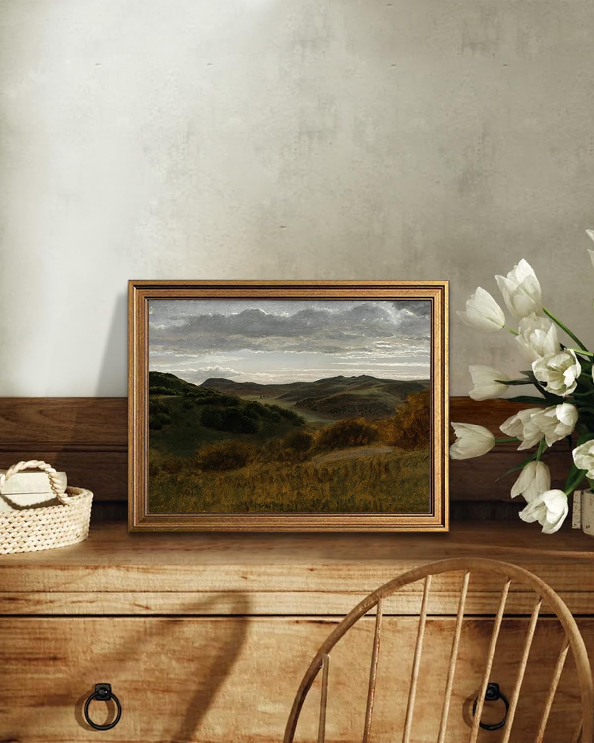 Gold Framed Wall Art (Mountain Landscape / 16"L x 12"W)