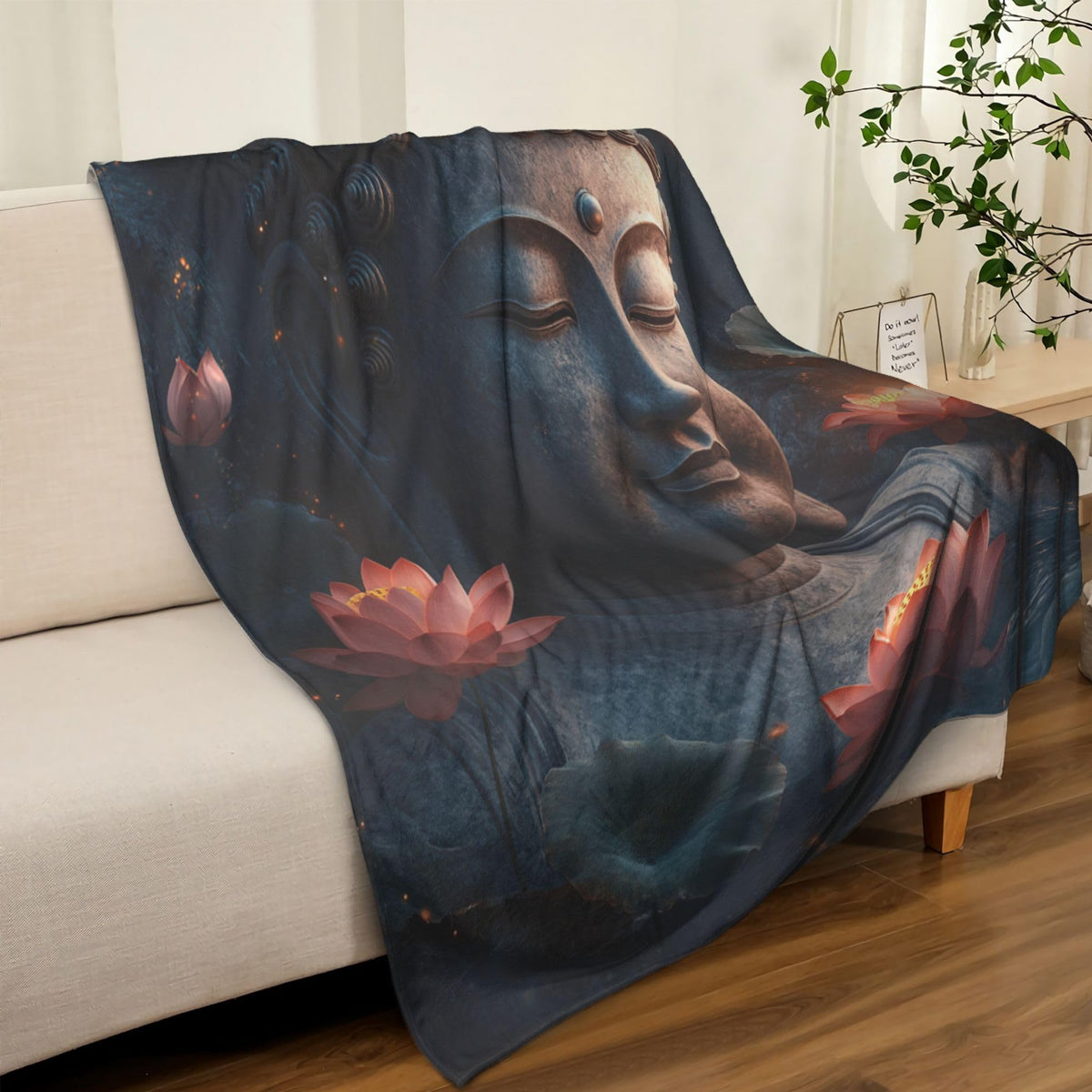 Buddha Fleece Throw Blanket Buddhist Religion Gifts Room Decor 40"x50" (Buddha / 40"X50")