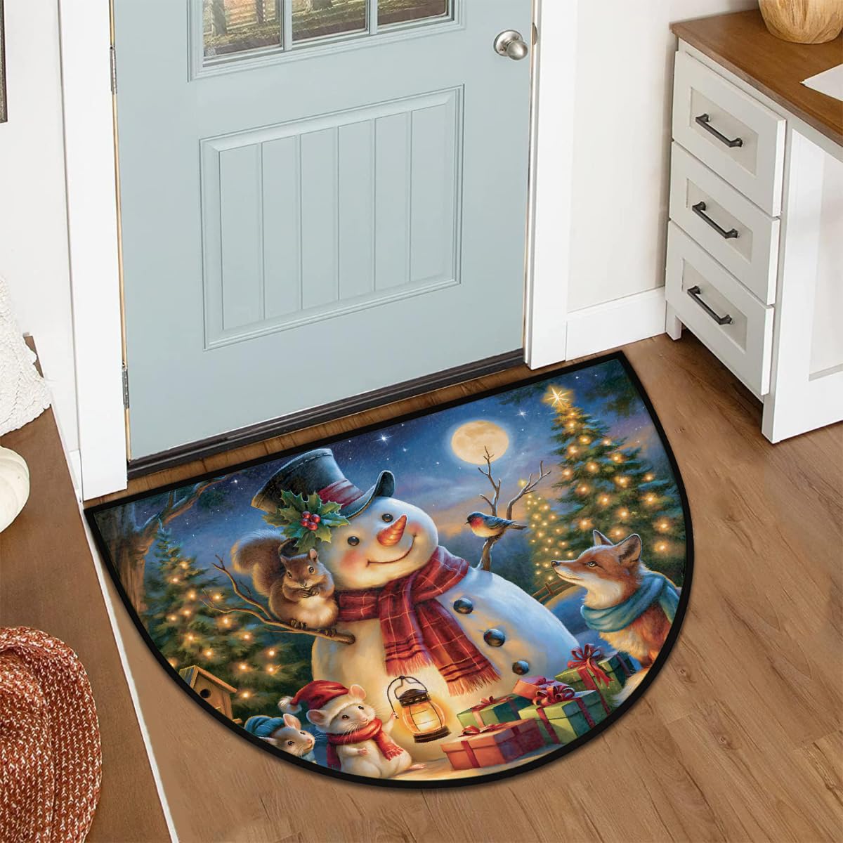 Christmas Half Round Door Mat Outdoor Welcome Entrance Doormat A10 (B-20 Christmas)