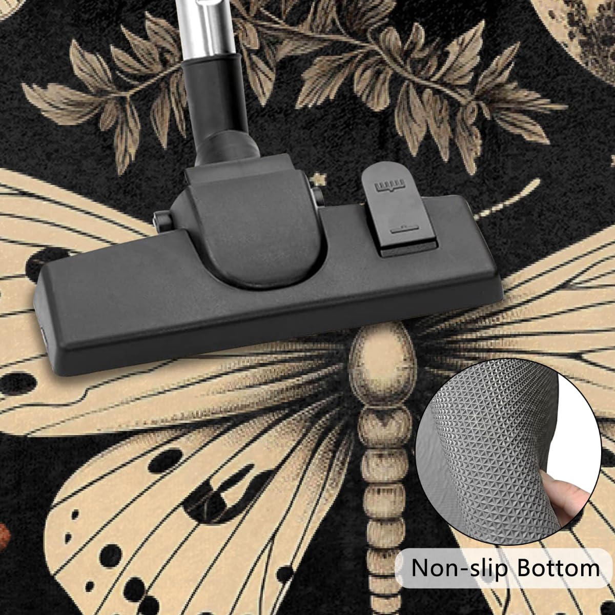 Half Round Door Mat Butterfly Leaves Gothic Print Welcome Mats Non (36 inch x 24 inch (Semicircular) / Butterfly Leaves Gothic Print)