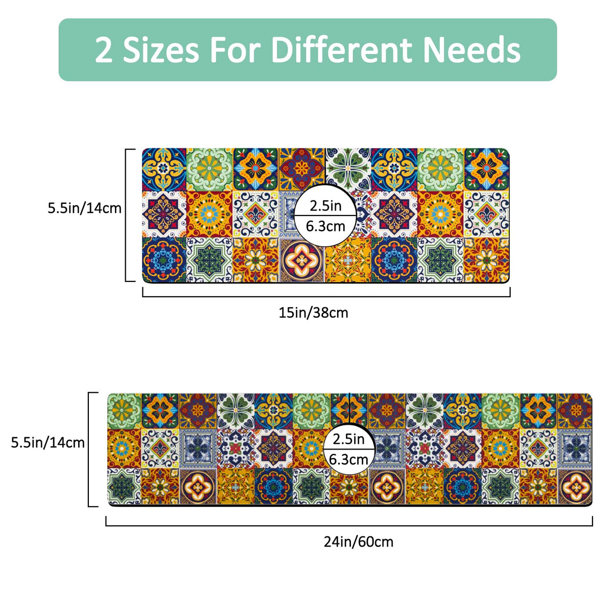 Kitchen Sink Splash Guard Faucet Mat 24" X 5.5" Talavera Mexican Tiles Absorbent Fast Drying Mat Faucet Draining Mat Sink Splash Guard Behind Faucet Drip Catcher for Kitchen Bathroom (24*5.5in / tile01)