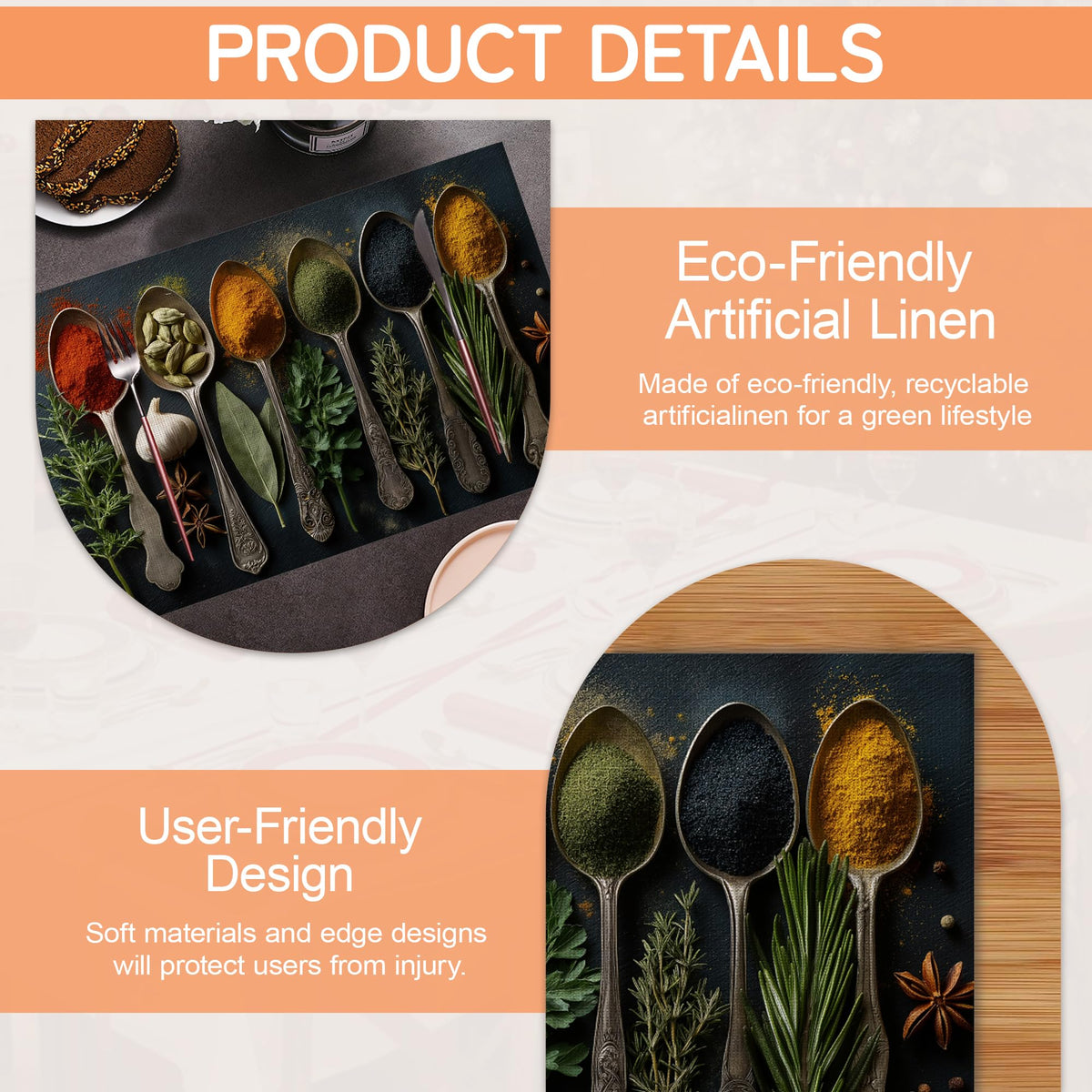Cooking Herbs Spices Table Mats Set of 6 (Cooking Herbs Spices)