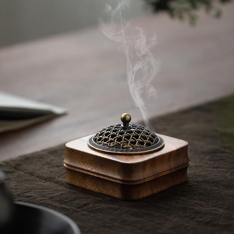 Bamboo Node Walnut Wood Incense Burner Holder (Bamboo Node Incense Burner)