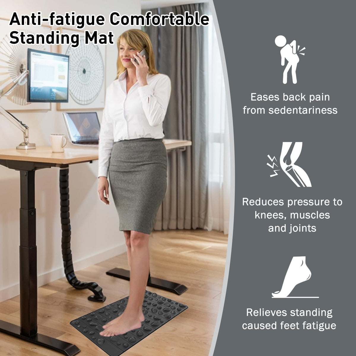 Portable Feet Acupressure Mat (Black - Small)