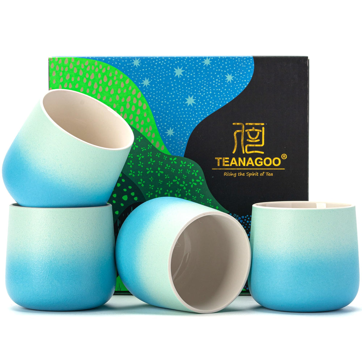 Japanese Tea Cup (Blue White Gradient / 7.2 fl oz (4-Count))