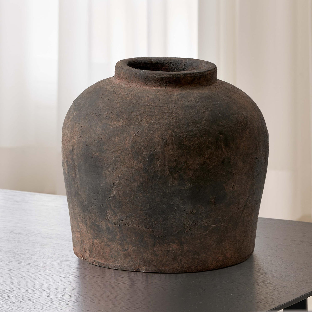 Brown Ceramic Large Vase (Brown)