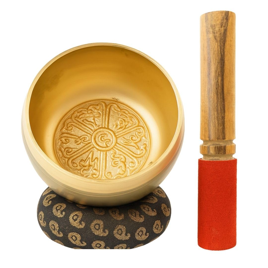 Tibetan Singing Bowl Set (4" Engraved)