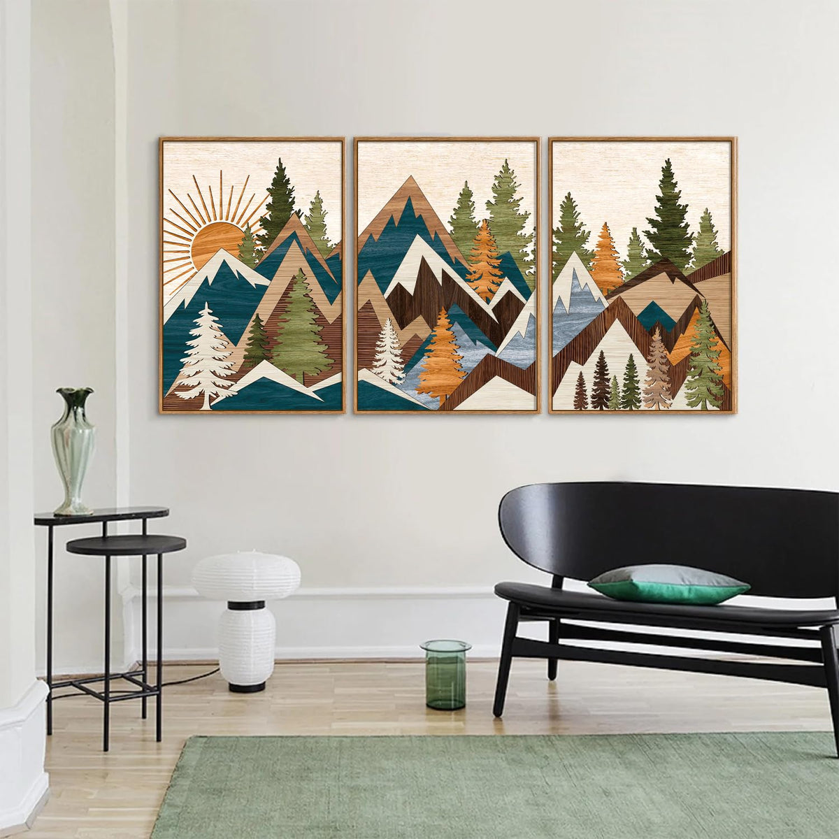 Large Mountain Framed Canvas Wall Art (Sunrise Mountain / 36"L x 24"W)