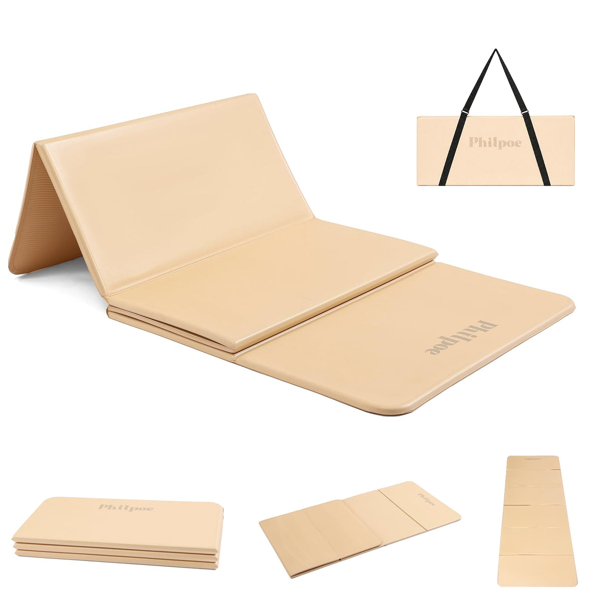 Foldable Yoga Mat 0.43in (Beige)