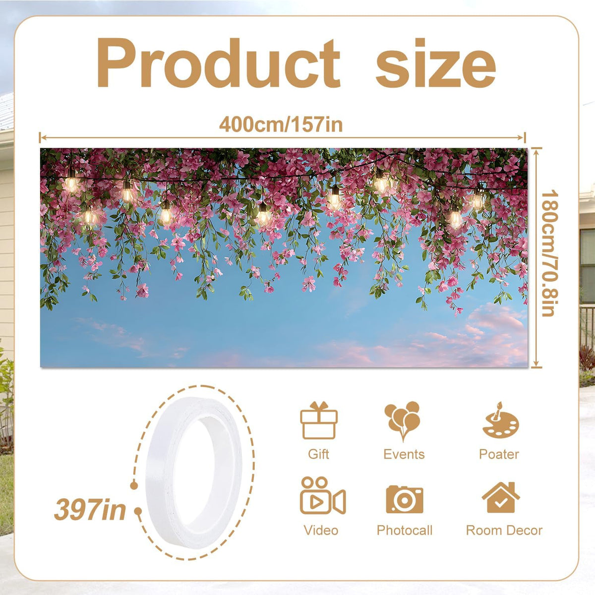 Floral Garage Door Banner 6×13 ft (142 / 6 x 13 ft)