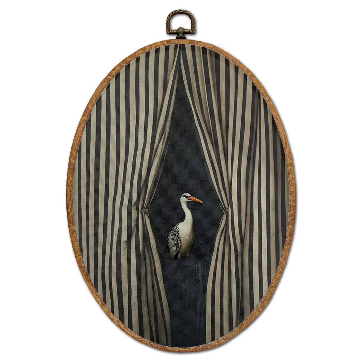 Vintage Crane Oval Wall Art (11Child)