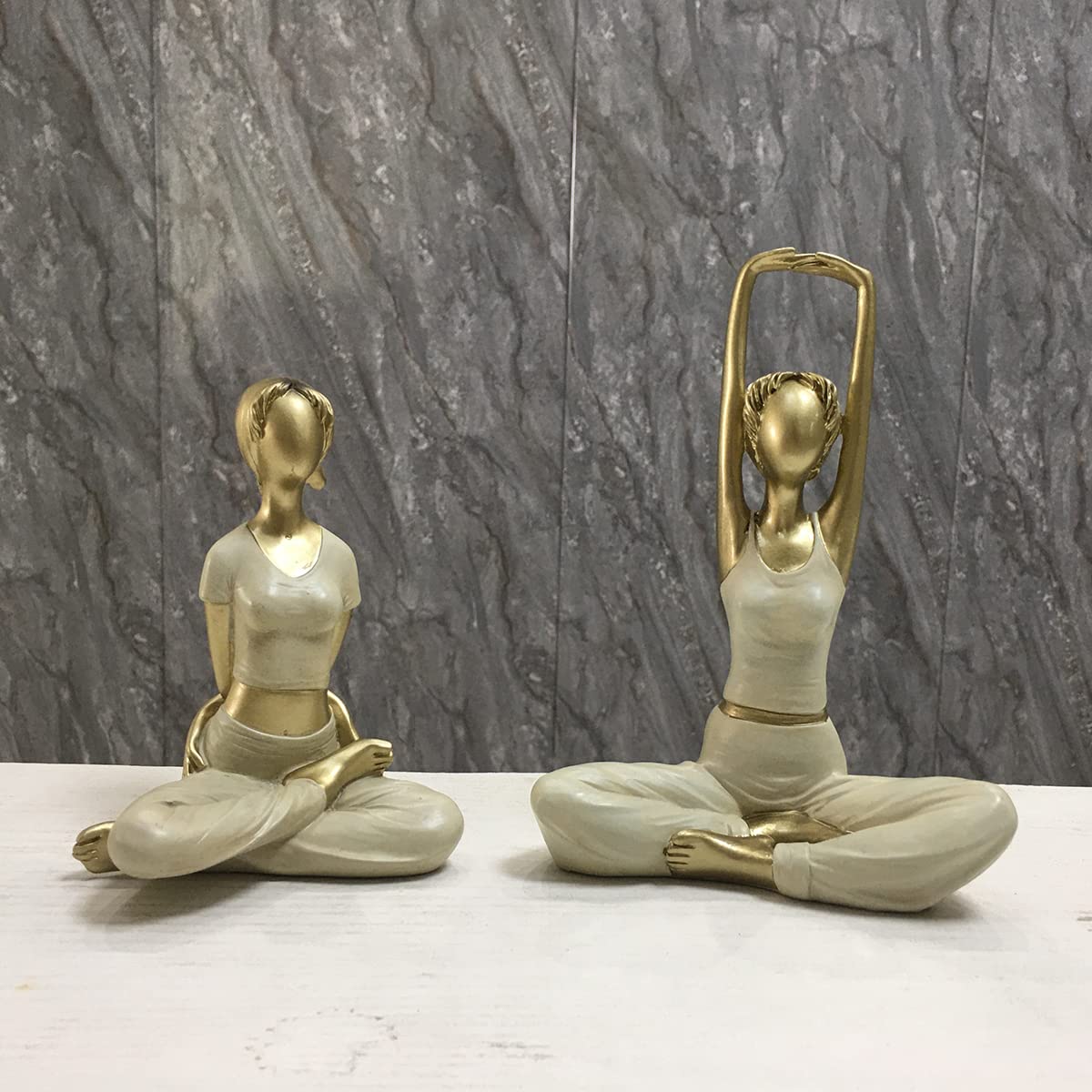 Decorative Yoga Girl Statue Figure Ornament Decorative Yoga Pose Figurine (Style2)