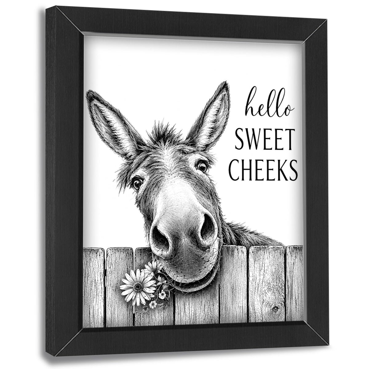 Funny Bathroom Wall Art Framed Donkey Bathroom Decor (Framed Bathroom Art 3 / 20"L x 16"W)