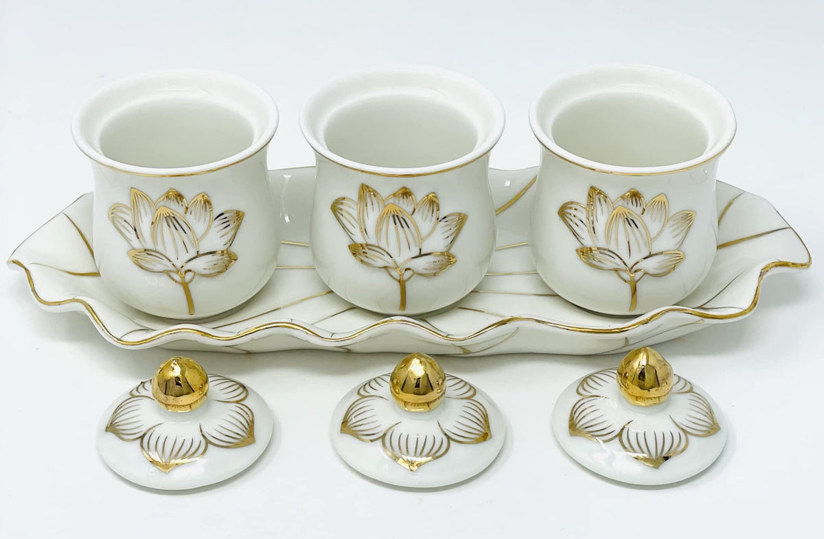 3 Altar Cups Set (White)