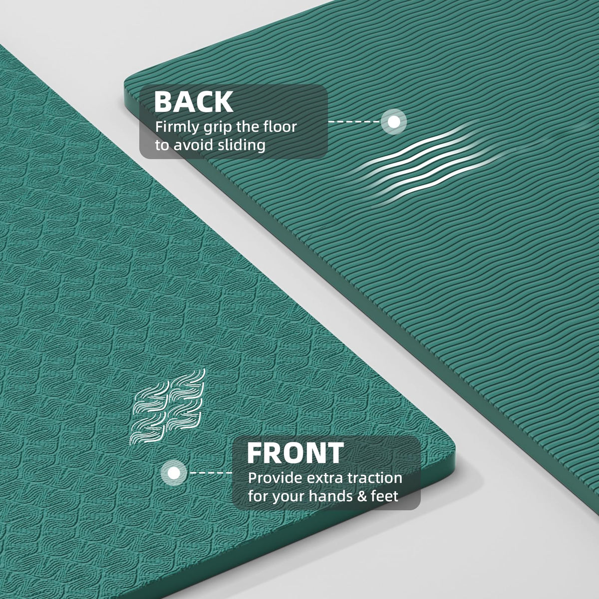 Yoga Mat 72x25×0.3 Inch (peacock green)