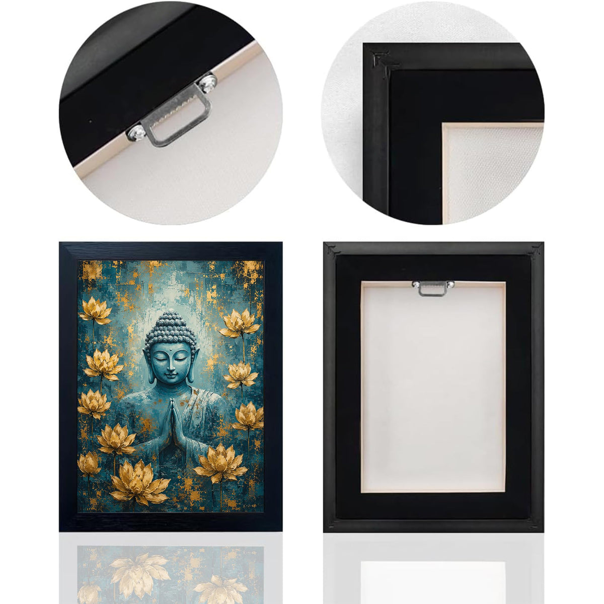 Teal Buddha Decor Wall Art (Wall Art Framed 10 / 10"L x 8"W)
