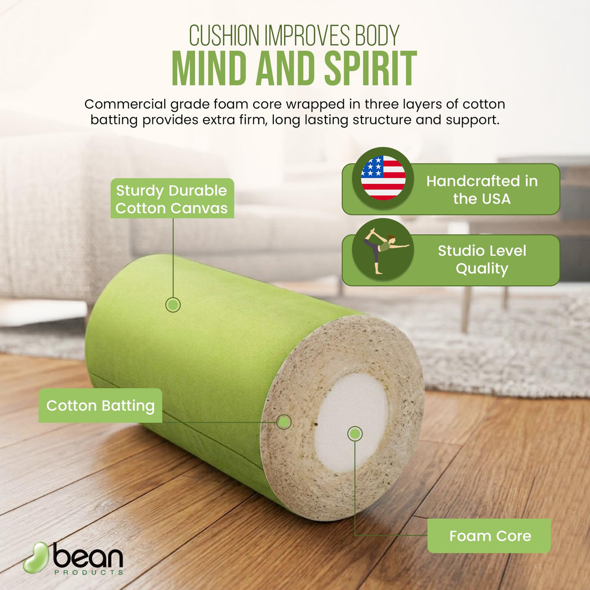 Yoga Bolster Soft yet Firm (Round / Stone Gray)