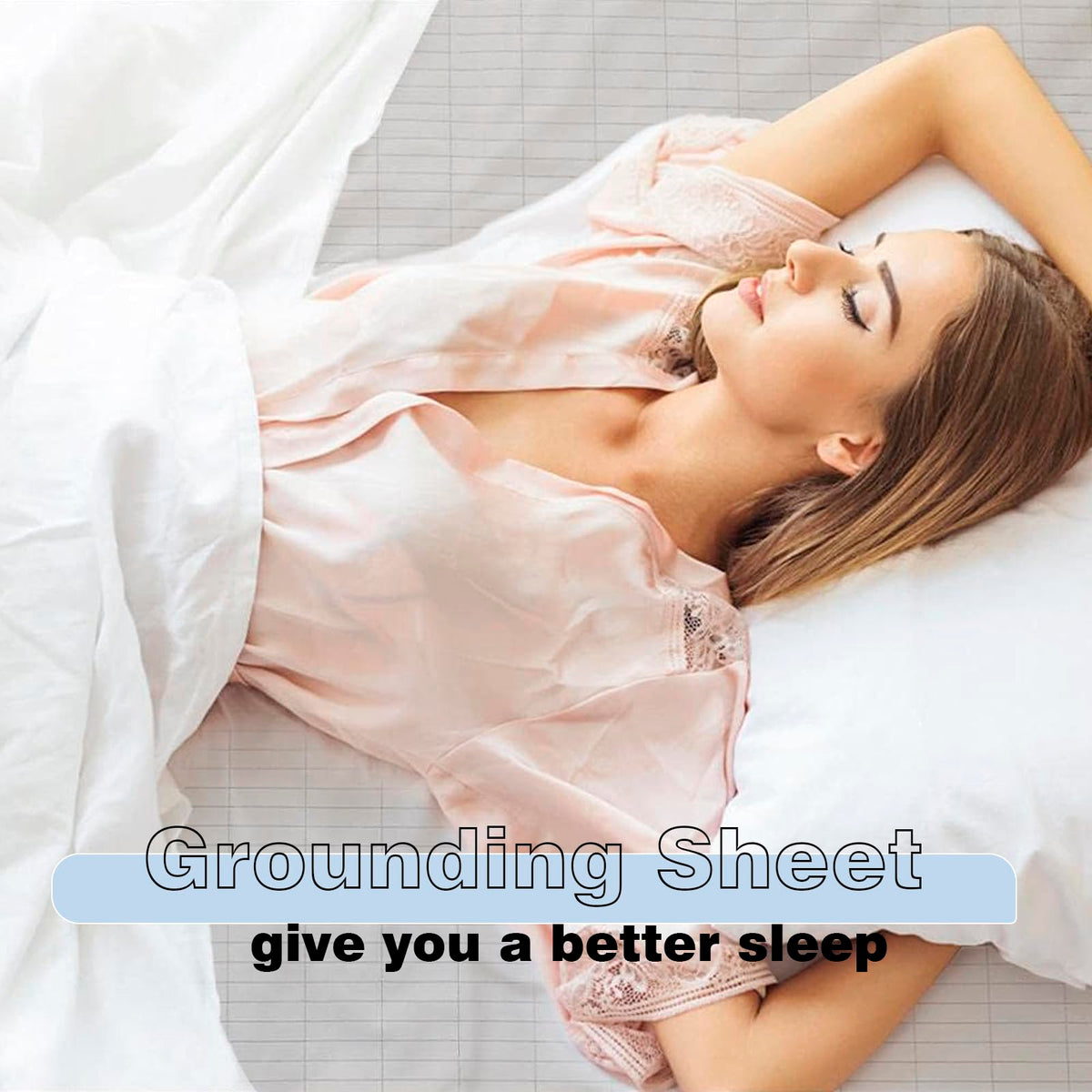 Grounding Sheets Queen Size Organic Cotton Conductive Grounding Sheets 10% Silver Fiber with Grounding Cord Bed Sheets for Sleep Earth Connected Sheets 60x80inch Beige (Queen)